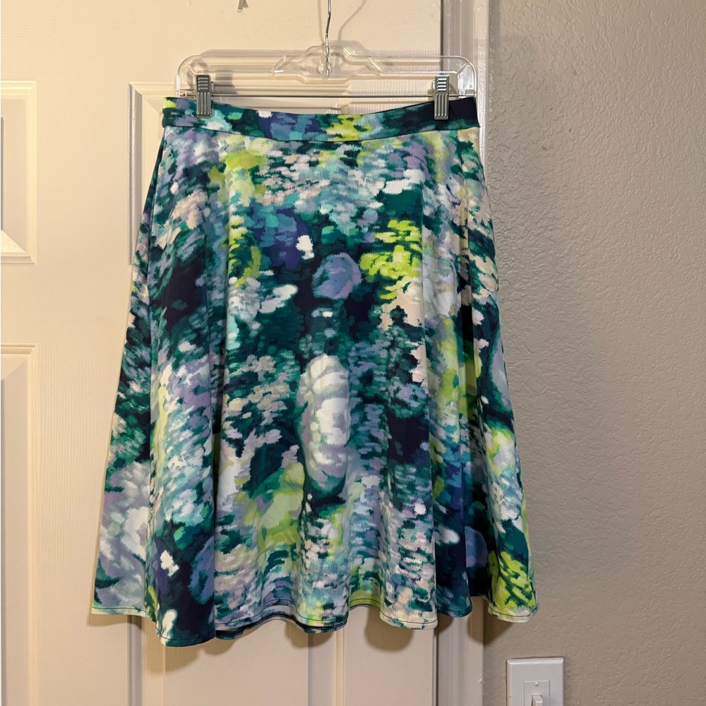 Floral Stretchy A-Line Skirt with pockets
